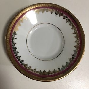 Limoges France fine bone china gold trim saucer